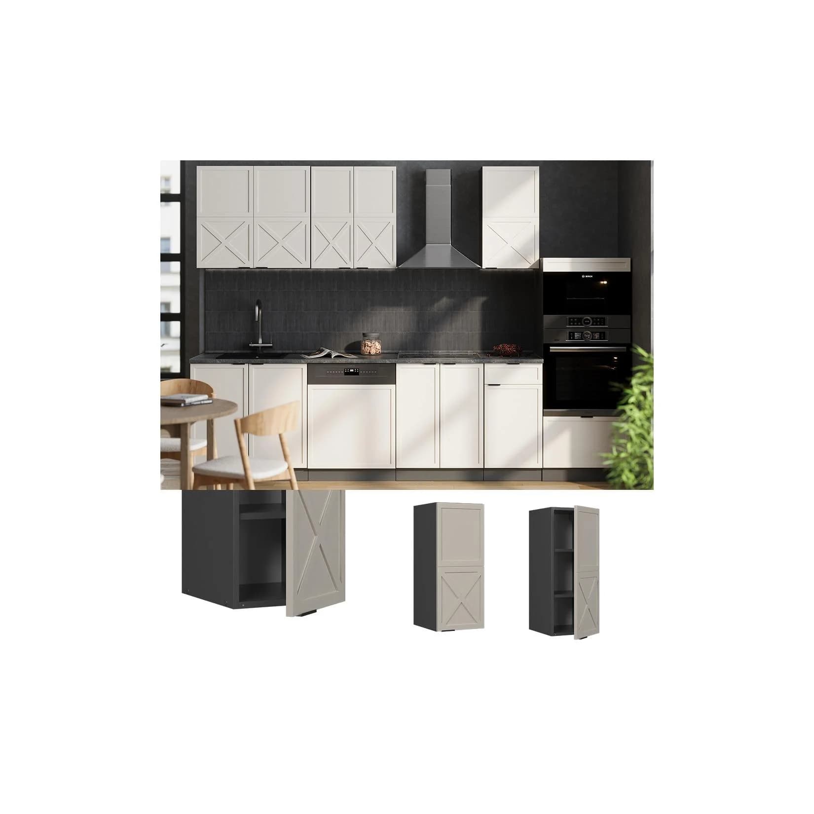 Vicco Hängeschrank Fame-Line Anthrazit Grau-Beige 30 cm