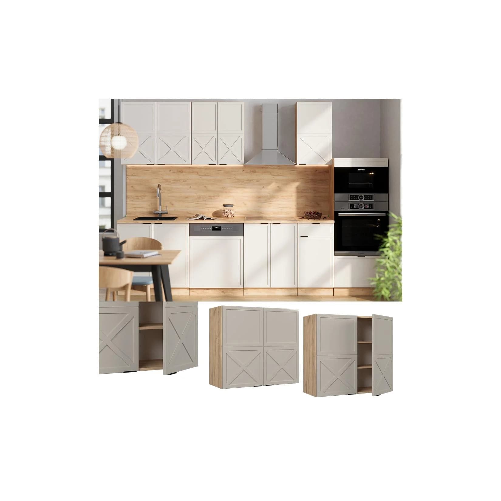 Vicco Fame-Line Hängeschrank Eiche Grau-Beige Gerahmt