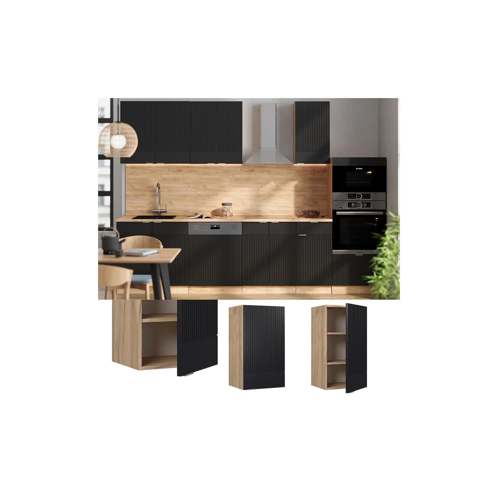 Vicco Hängeschrank Fame-Line Eiche Schwarz