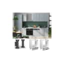 Vicco Herdumbauschrank Fame-Line Weiß Hellblau-Grau gerahmt 60 cm Bild 1