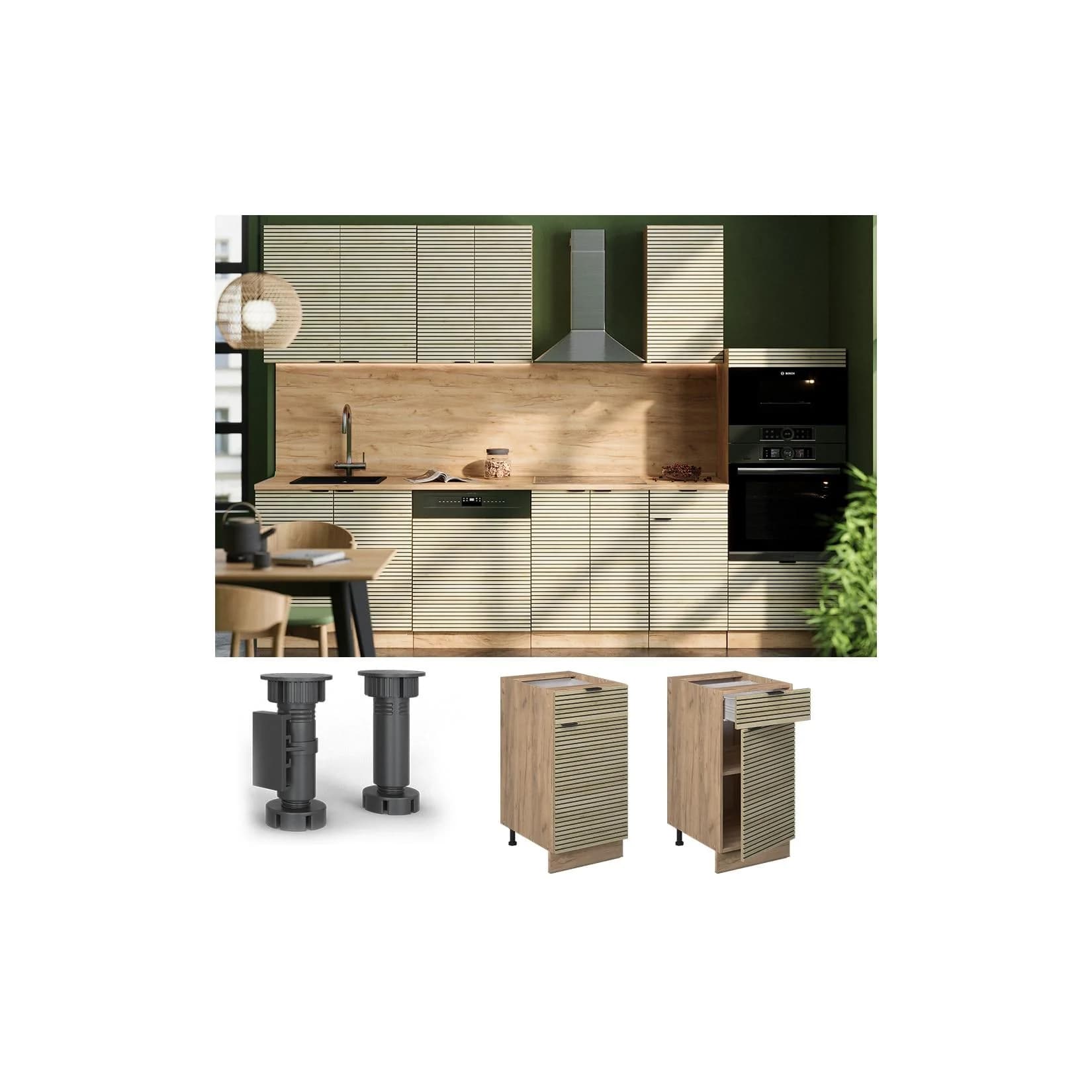 Vicco Schubunterschrank Fame-Line Eiche Anthrazit 40 cm