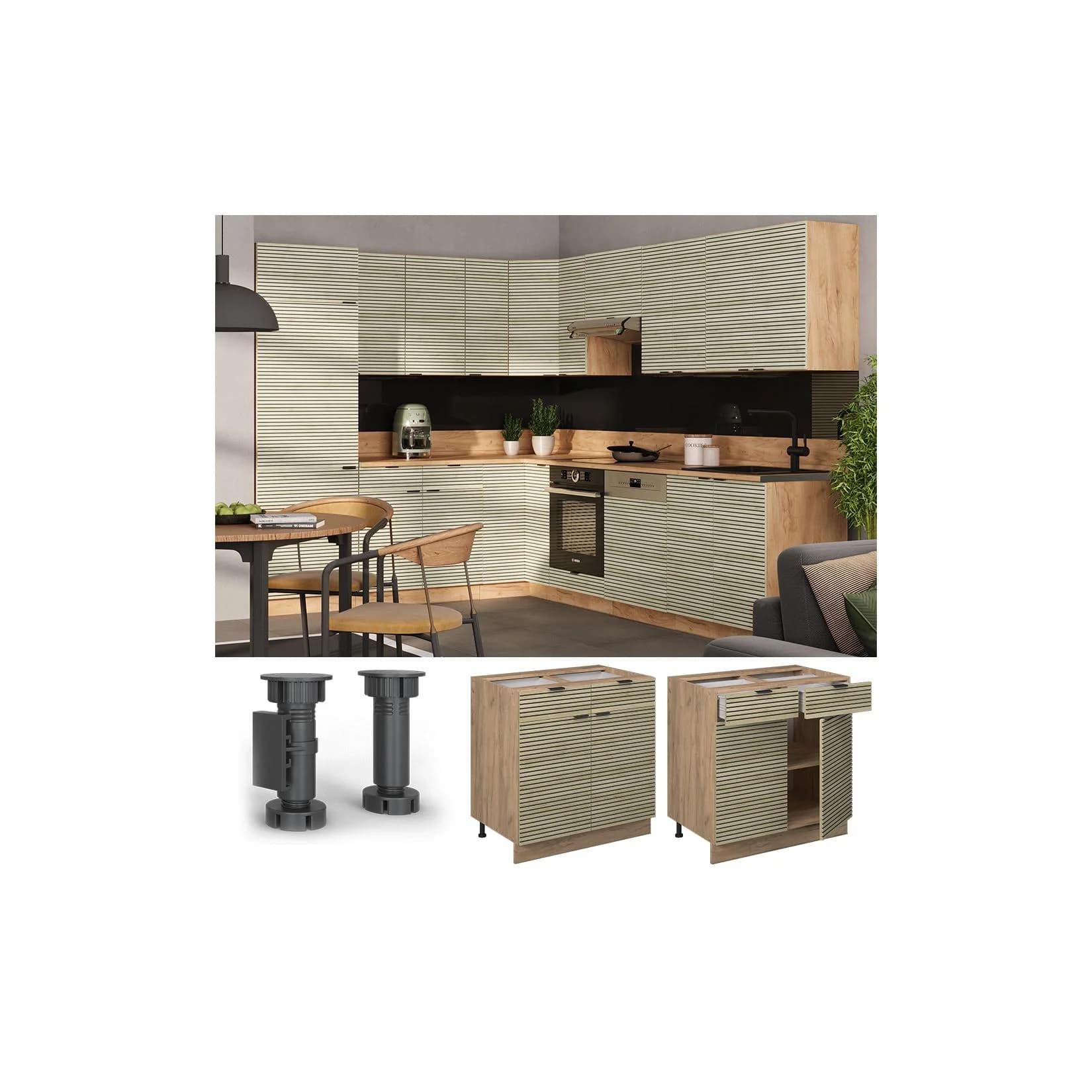 Vicco Schubunterschrank Fame-Line Eiche Weiß 80 cm