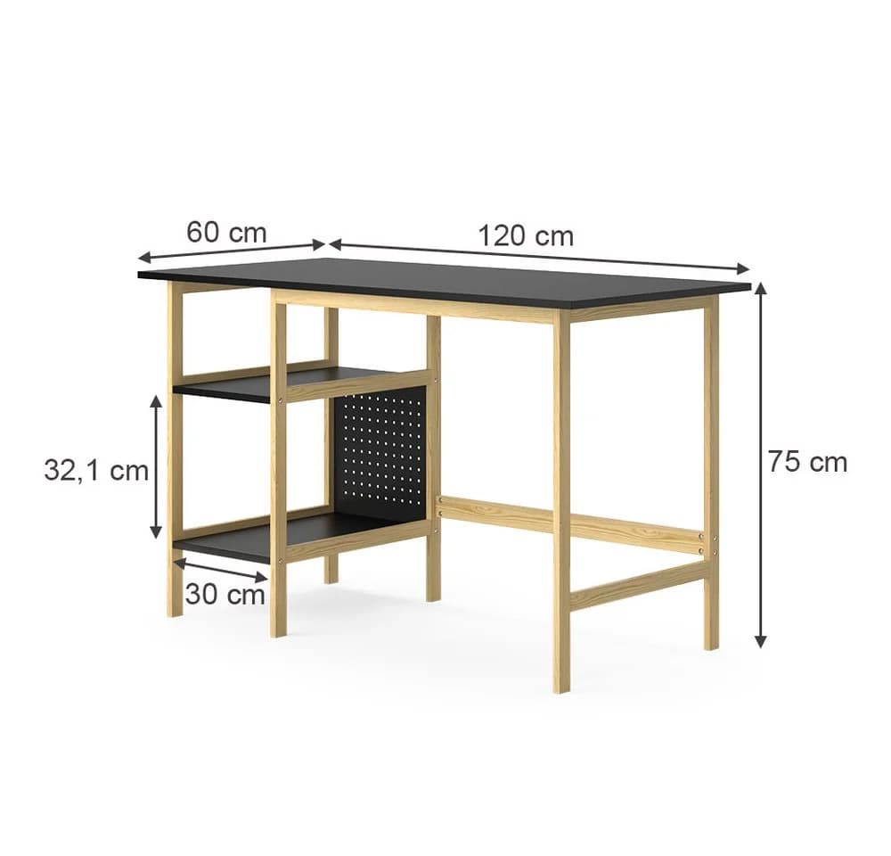 Vicco Schreibtisch Elvia Schwarz Kiefer