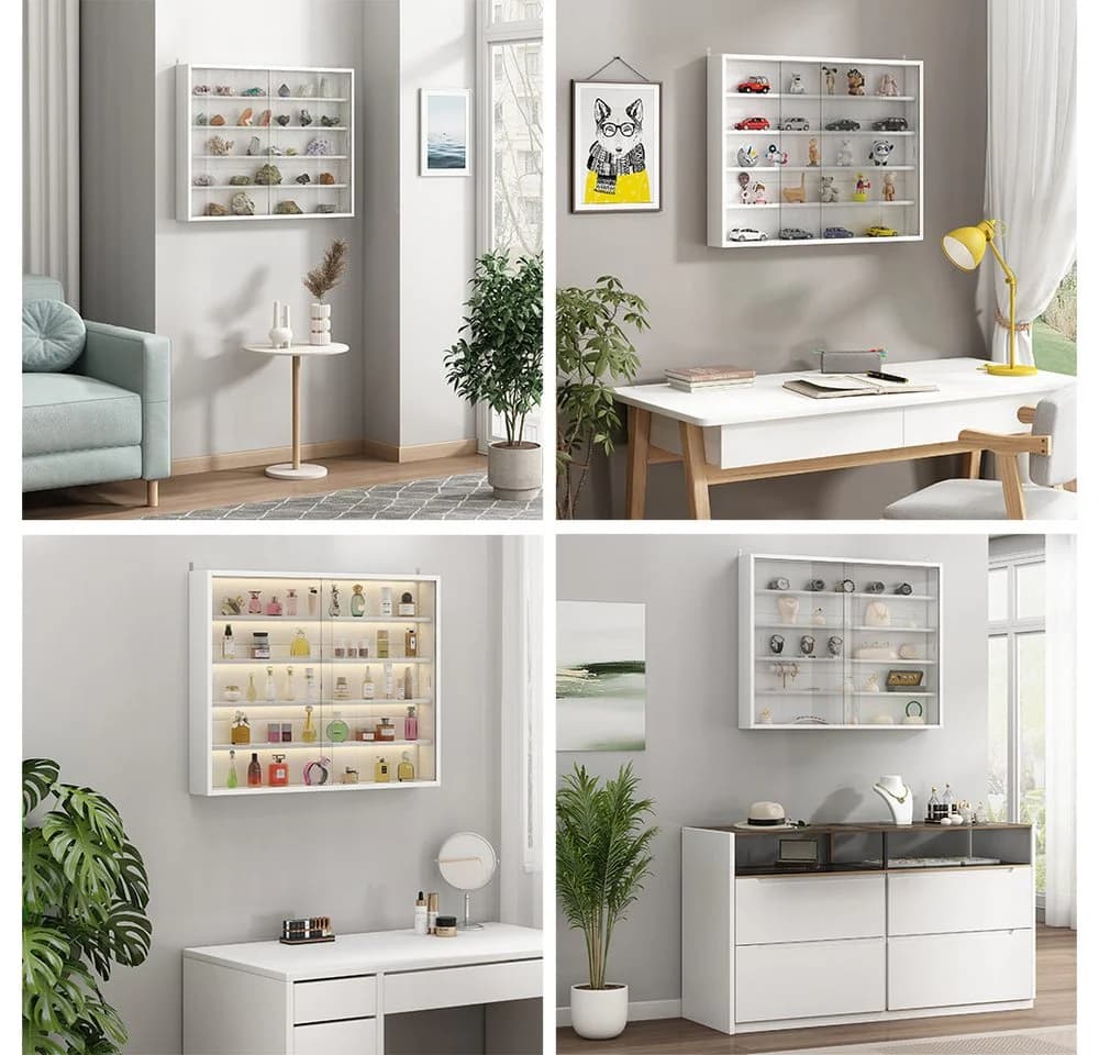 Vicco Hängevitrine Clario Weiß mit 4 Einlegeböden - Bild 5