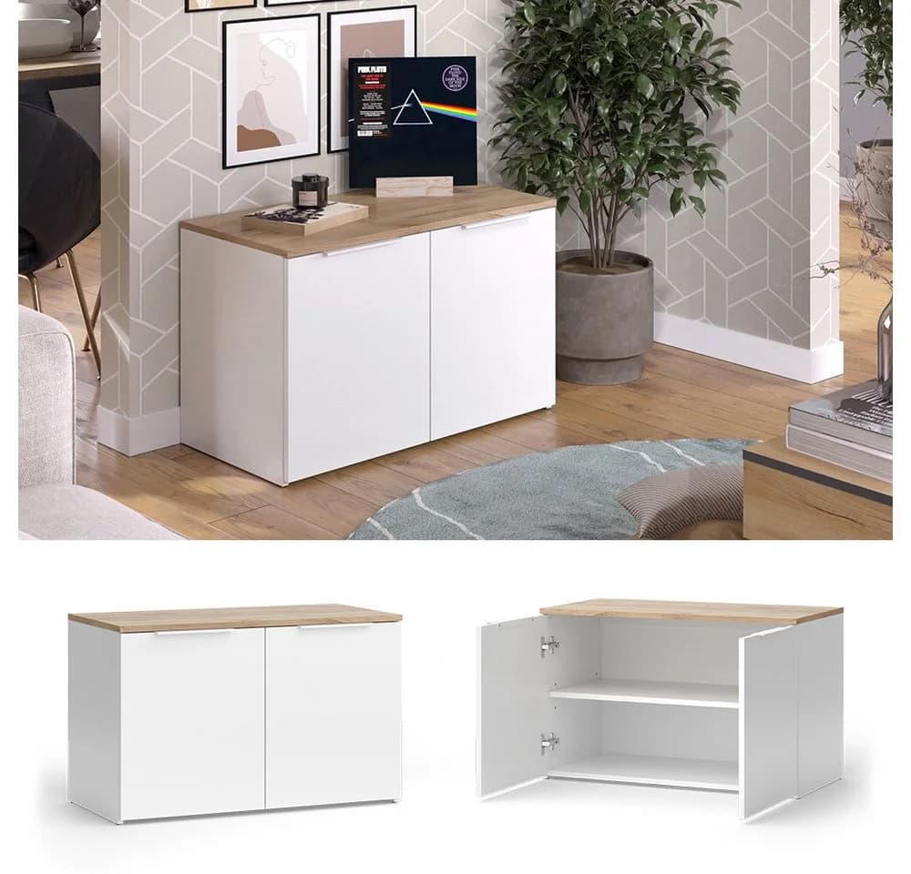 Vicco Kommode Wido Weiß Sonoma 2 Türen Modernes Sideboard - Bild 2