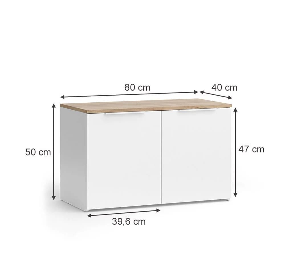 Vicco Kommode Wido Weiß Sonoma 2 Türen Modernes Sideboard - Bild 4