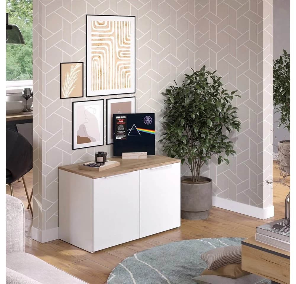 Vicco Kommode Wido Weiß Sonoma 2 Türen Modernes Sideboard - Bild 5