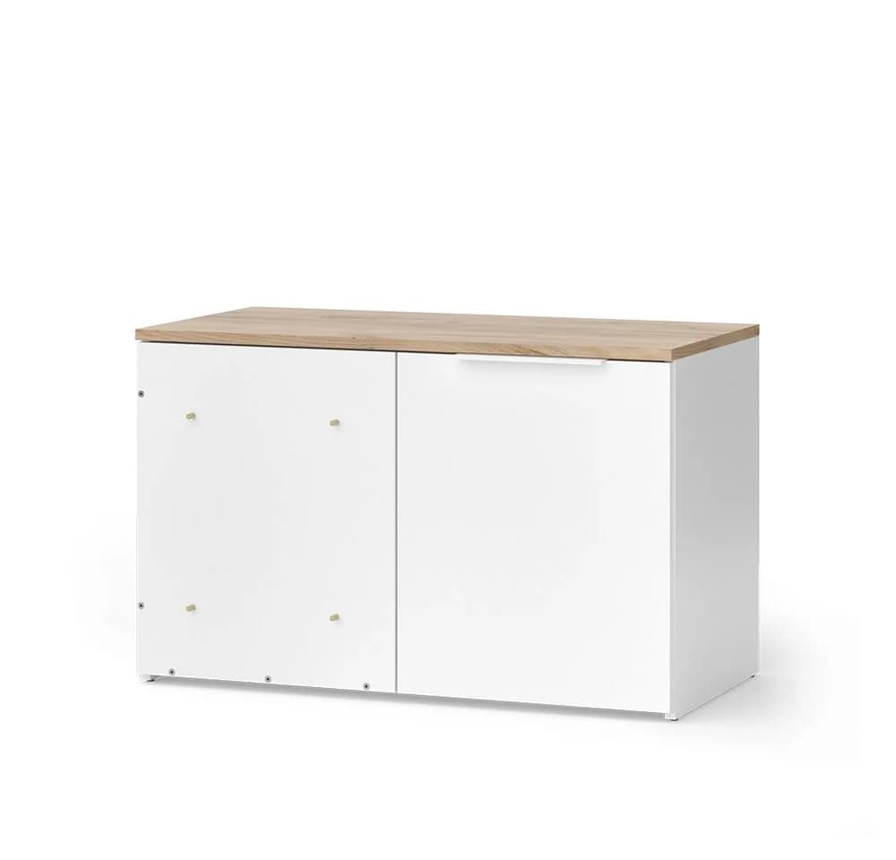 Vicco Eckkommode Wido Weiß Sonoma-Eiche mit Tür - Bild 3