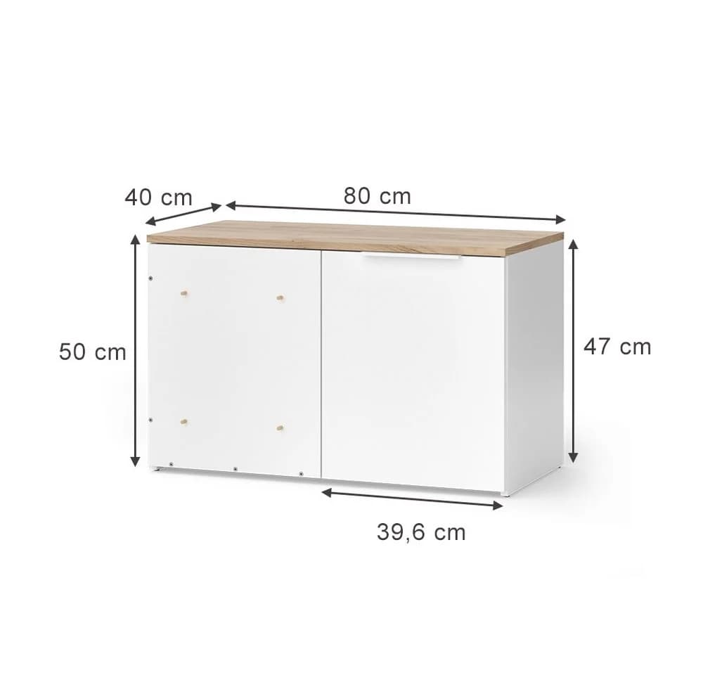 Vicco Eckkommode Wido Weiß Sonoma-Eiche mit Tür - Bild 4