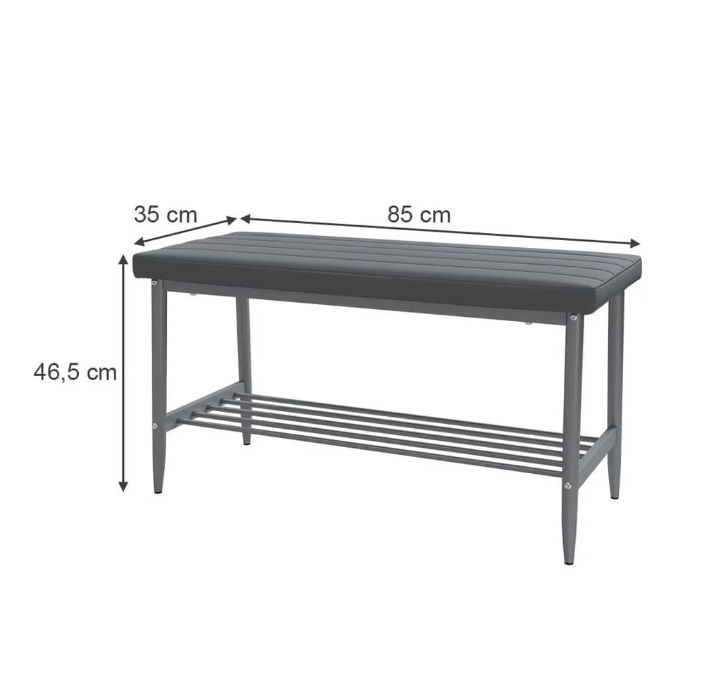 Vicco Sitzbank Grand Grau Kunstleder - Bild 3