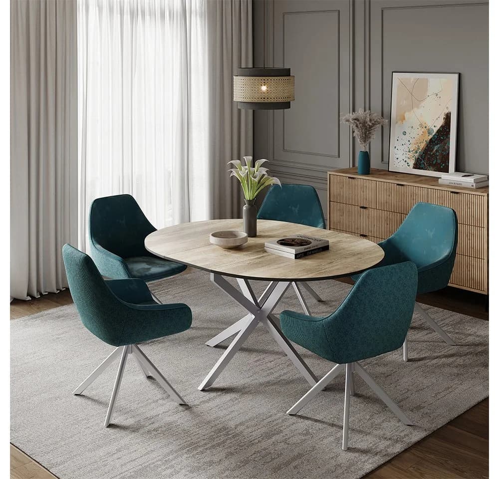 Vicco Esstisch Loyd, Eiche rustikal/Grau, 120 x 76.5 cm ausziehbar - Bild 3