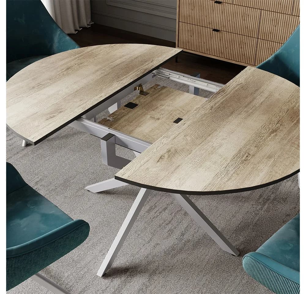 Vicco Esstisch Loyd, Eiche rustikal/Grau, 120 x 76.5 cm ausziehbar - Bild 5