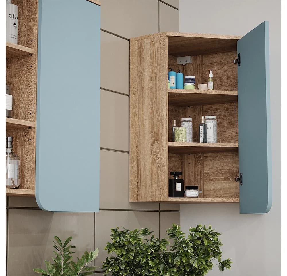 Vicco Hängeschrank Karen Eckbadmöbel Blau-Grau/Sonoma - Bild 5