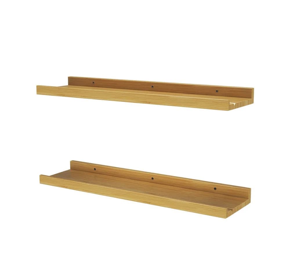 Vicco Bücherregal Linus 2er Set Bambus Modern Wandregal - Bild 2