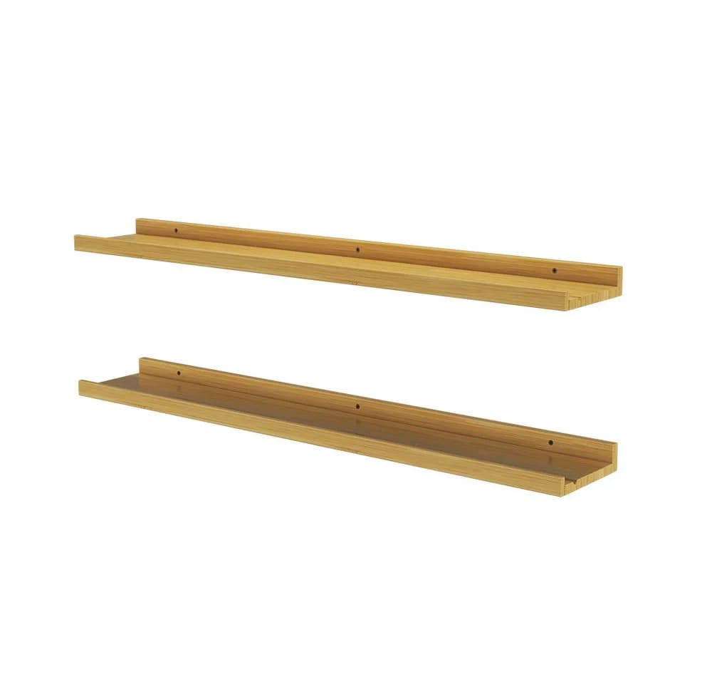 Vicco Bücherregal Linus 2er Set Bambus Modern Wandregal - Bild 2