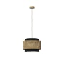 Vicco Pendelleuchte Morten Rattan Schwarz E27 Bild 2