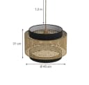 Vicco Pendelleuchte Morten Rattan Schwarz E27 Bild 3