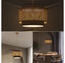 Vicco Pendelleuchte Morten Rattan Schwarz E27 Bild 5