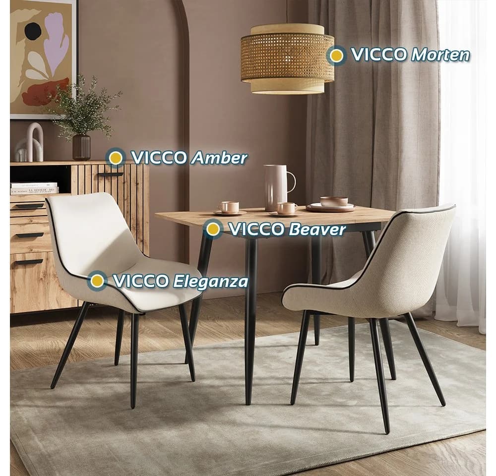 Vicco Pendelleuchte Morten Rattan/Creme Japandi Design