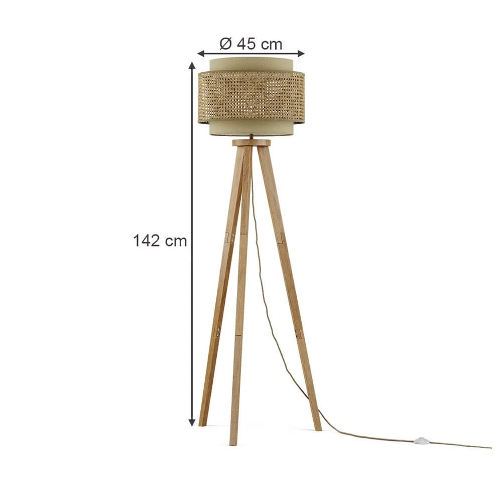 Vicco Stehlampe Morten Rattan/Creme - Bild 3