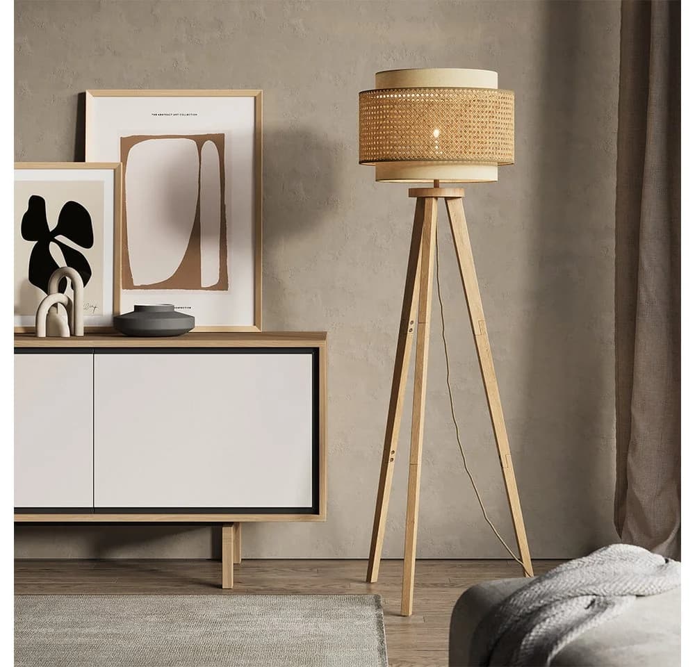 Vicco Stehlampe Morten Rattan/Creme - Bild 4