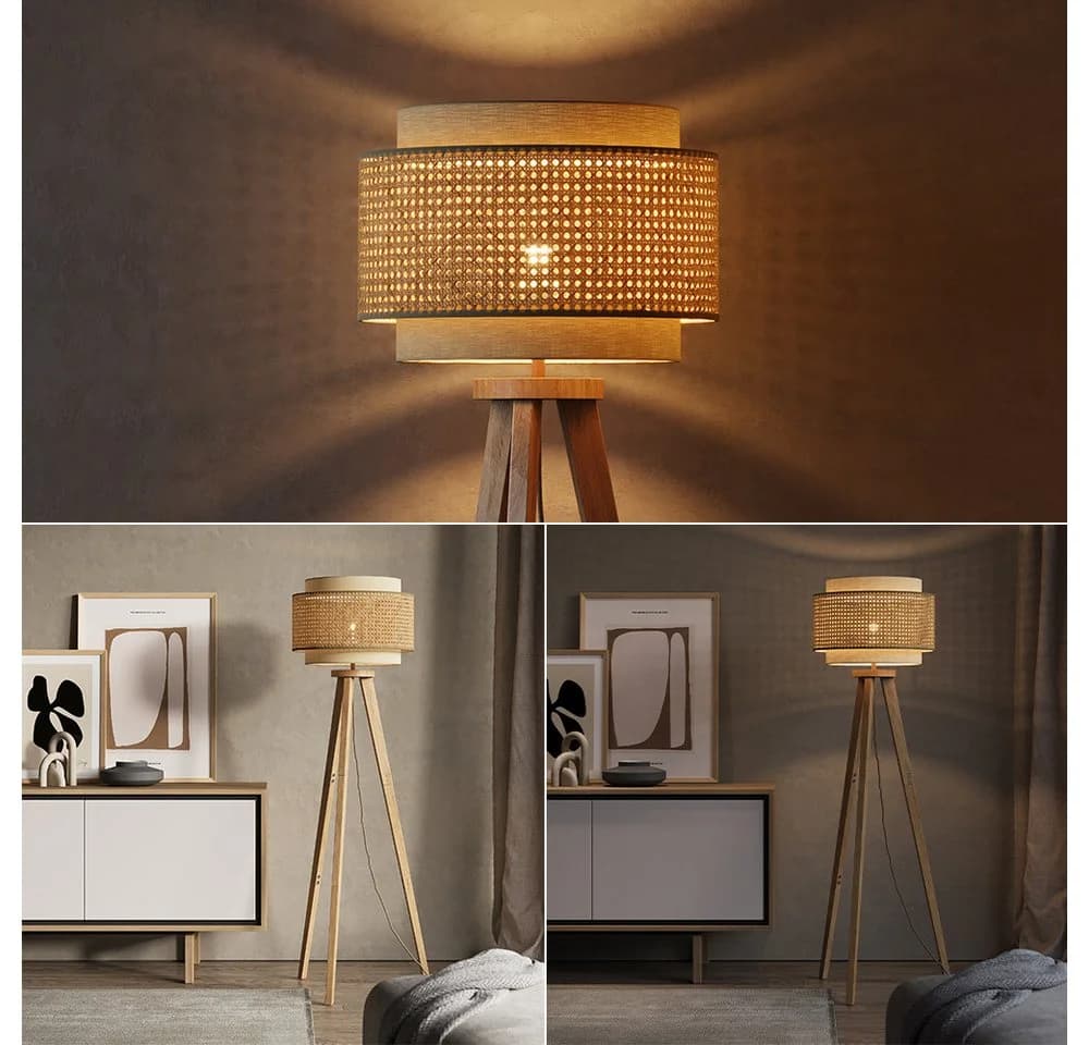 Vicco Stehlampe Morten Rattan/Creme - Bild 5