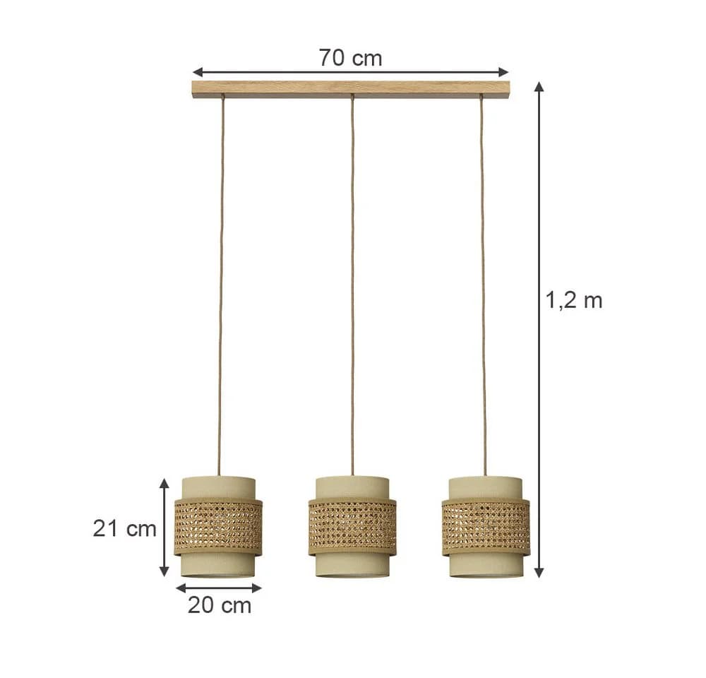 Vicco LED-Hängeleuchte Morten Rattan/Creme Japandi - Bild 3