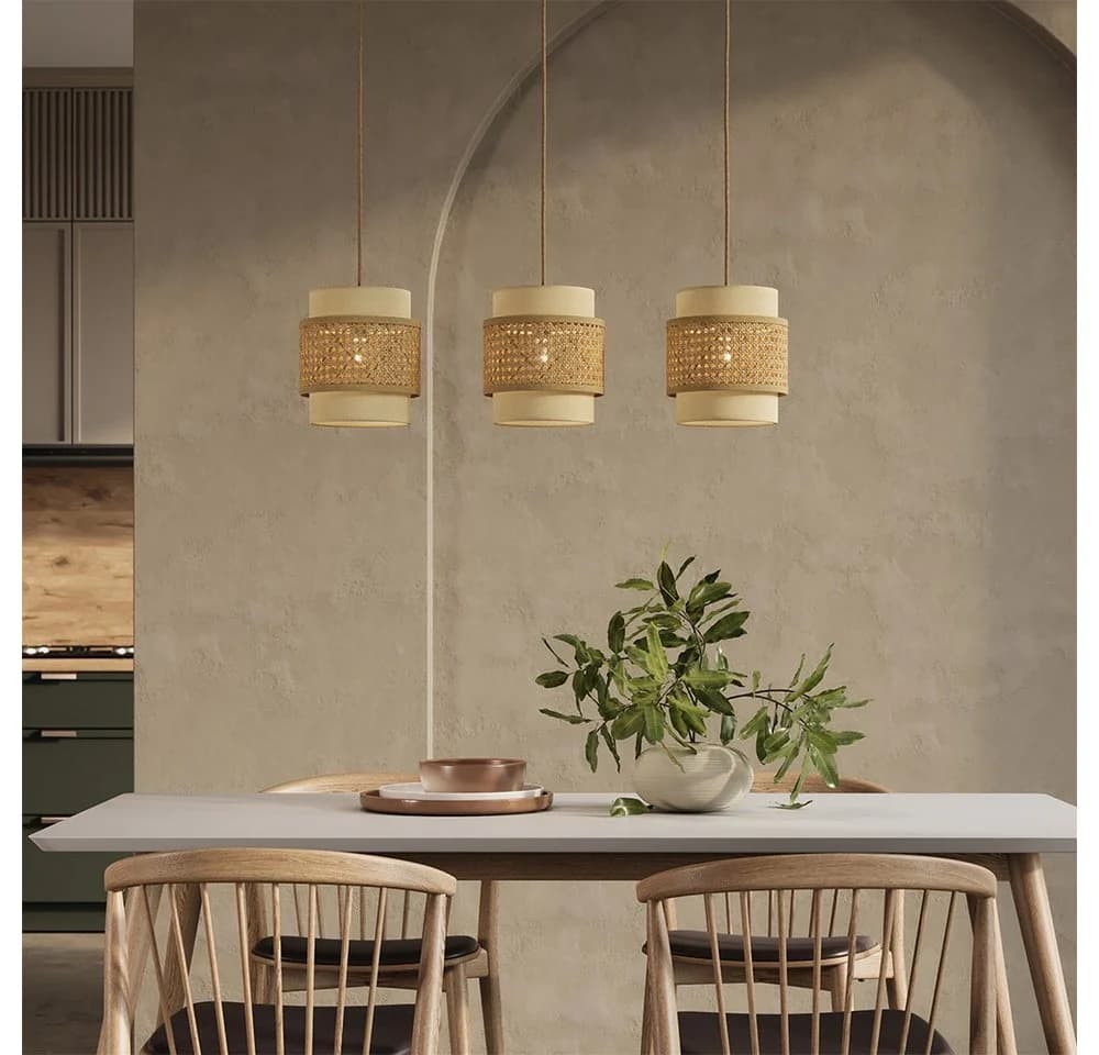 Vicco LED-Hängeleuchte Morten Rattan/Creme Japandi - Bild 4