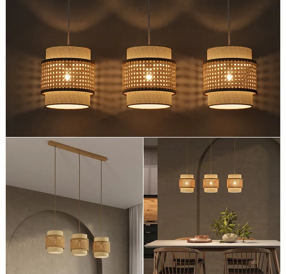 Vicco LED-Hängeleuchte Morten Rattan/Creme Japandi - Bild 5