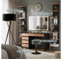 Vicco Schminktisch Sherry Goldkraft Eiche LED-Spiegel Bild 1