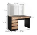 Vicco Schminktisch Sherry Goldkraft Eiche LED-Spiegel Bild 3