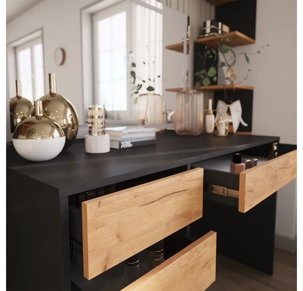 Vicco Schminktisch Sherry Goldkraft Eiche LED-Spiegel - Bild 5