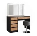 Vicco Schminktisch Sherry Anthrazit/Goldkraft Eiche mit LED-Spiegel Bild 4