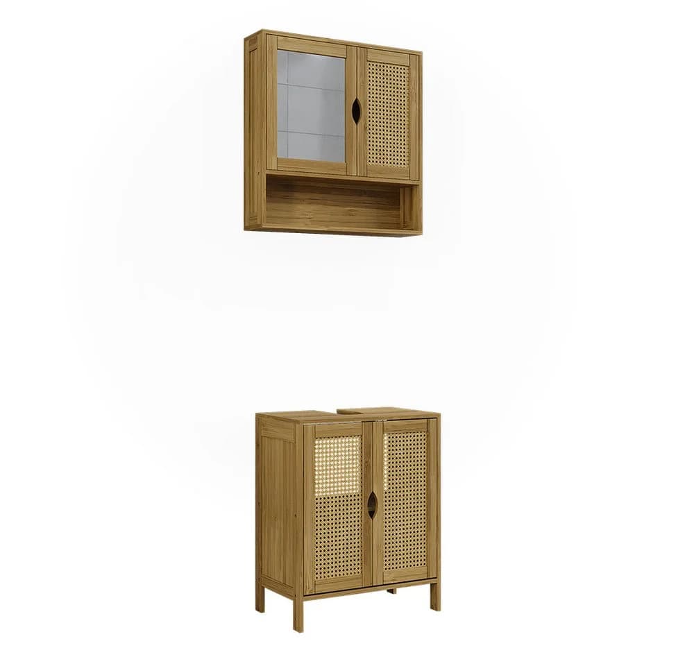 Vicco Badmöbel-Set Liora Bambus/Rattan 2 Teile - Bild 2