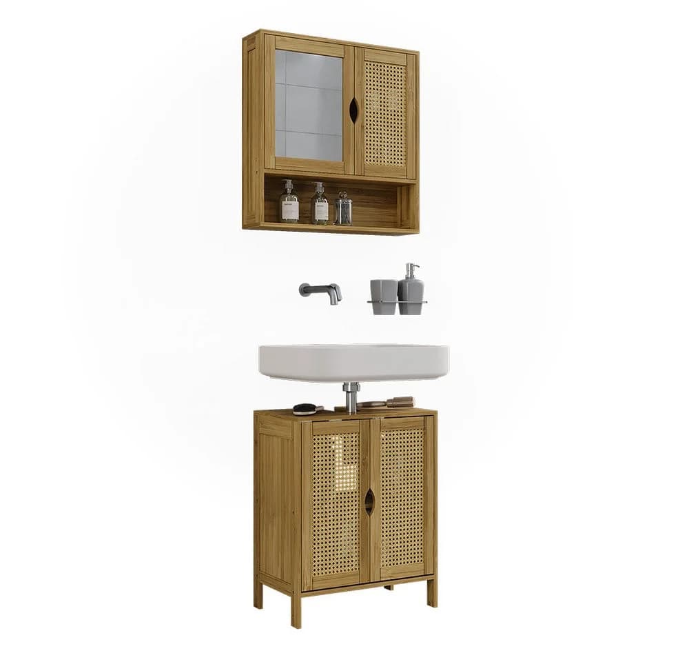 Vicco Badmöbel-Set Liora Bambus/Rattan 2 Teile - Bild 5