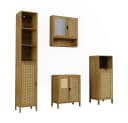 Vicco Badmöbel-Set Liora 4-teilig Bambus Glas Rattan Bild 2