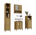 Vicco Badmöbel-Set Liora 4-teilig Bambus Glas Rattan Bild 5