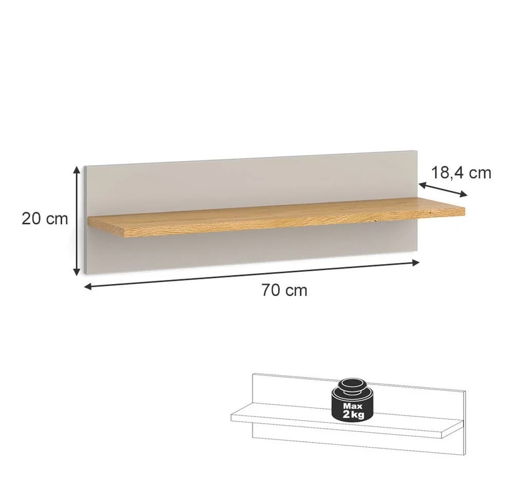 VitaliSpa® Wandregal Malia Cashmere-Eiche - Bild 3