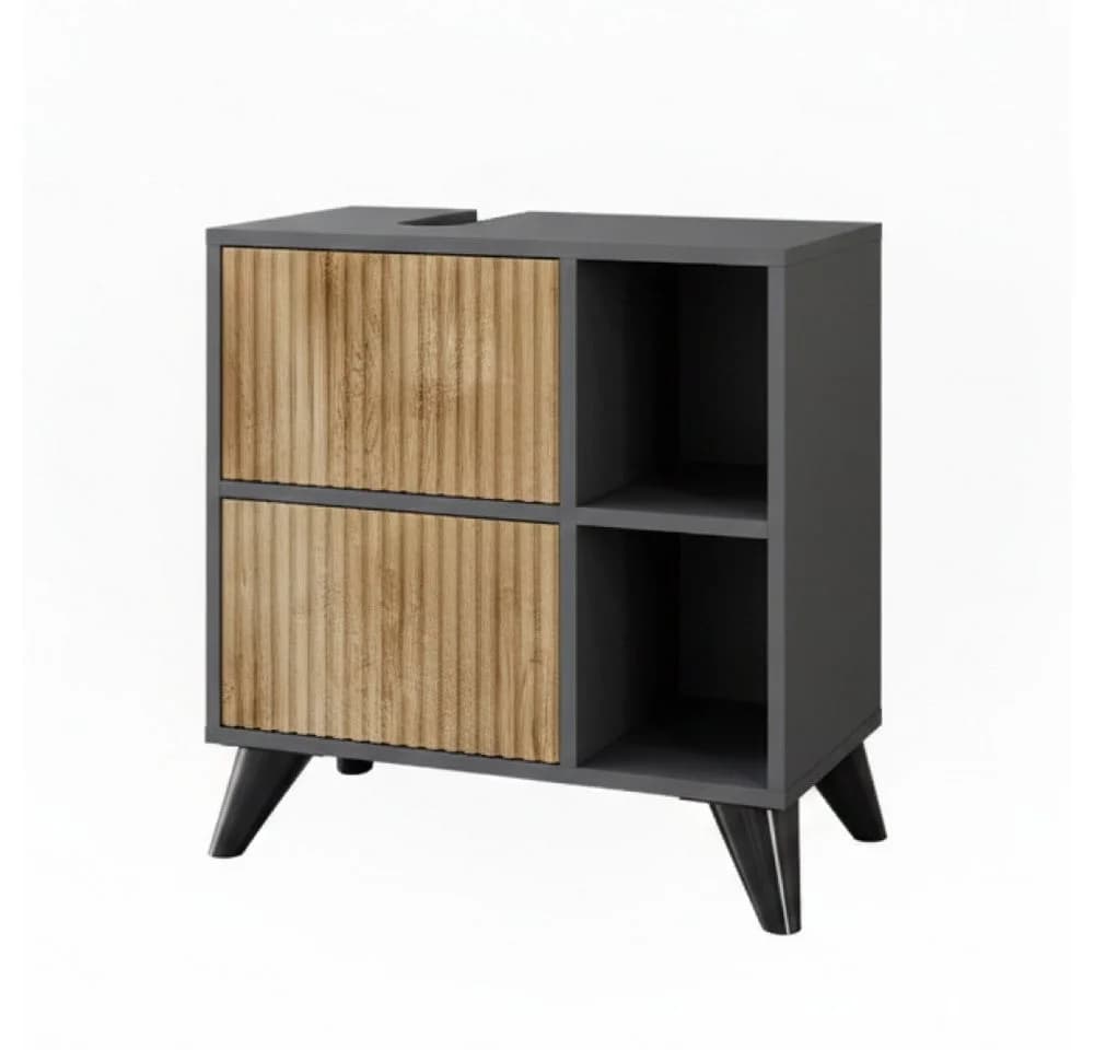 Vicco Waschbeckenunterschrank Leano Anthrazit/Bergeiche 2 Schubladen - Bild 2