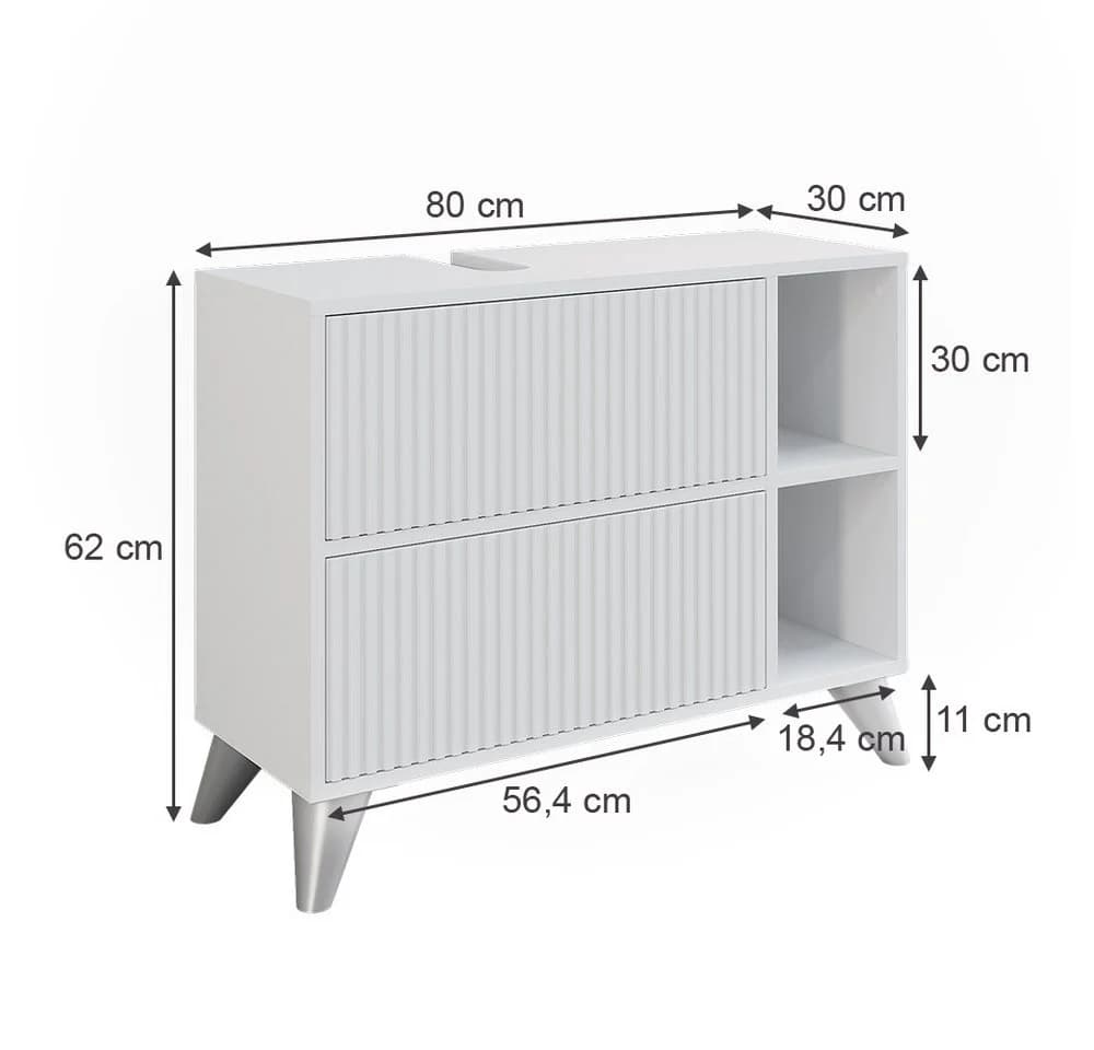 Vicco Waschbeckenunterschrank Leano Weiß - Bild 3