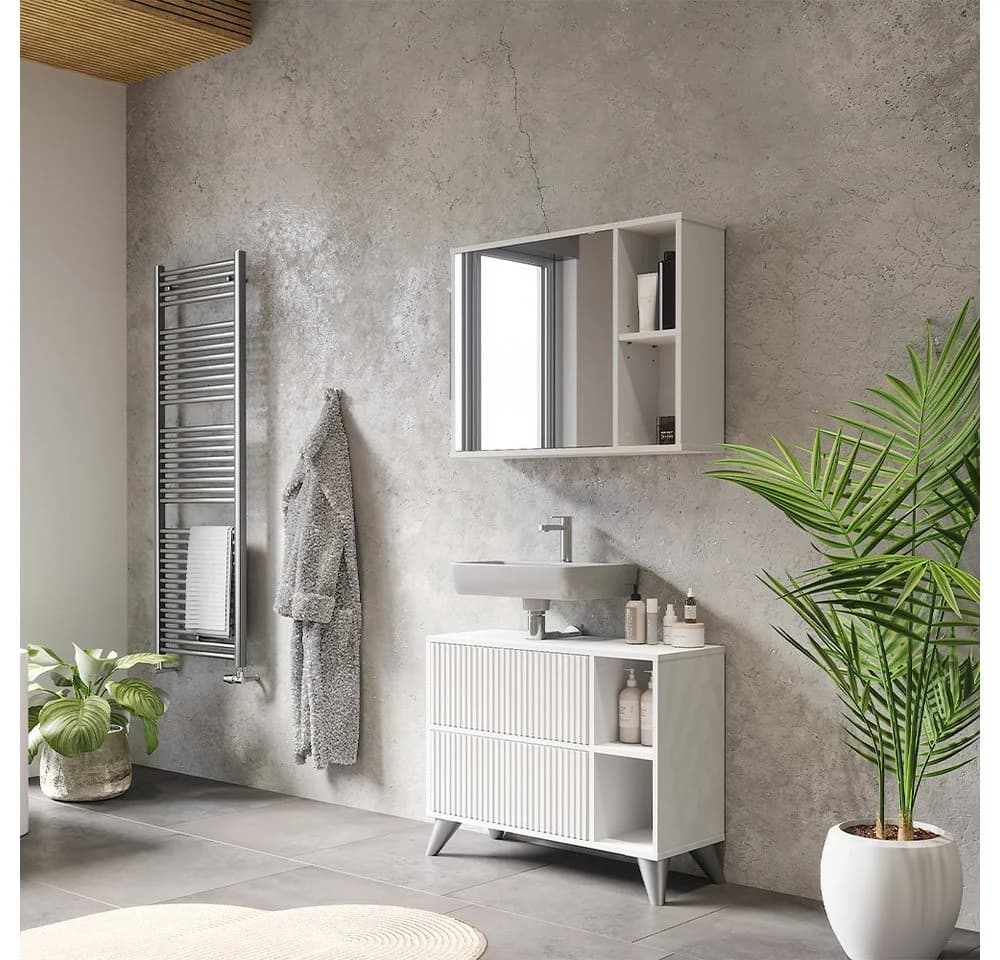 Vicco Waschbeckenunterschrank Leano Weiß - Bild 4