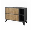 Vicco Waschbeckenunterschrank Leano Anthrazit/Bergeiche 2 Schubladen Bild 2