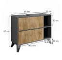 Vicco Waschbeckenunterschrank Leano Anthrazit/Bergeiche 2 Schubladen Bild 3