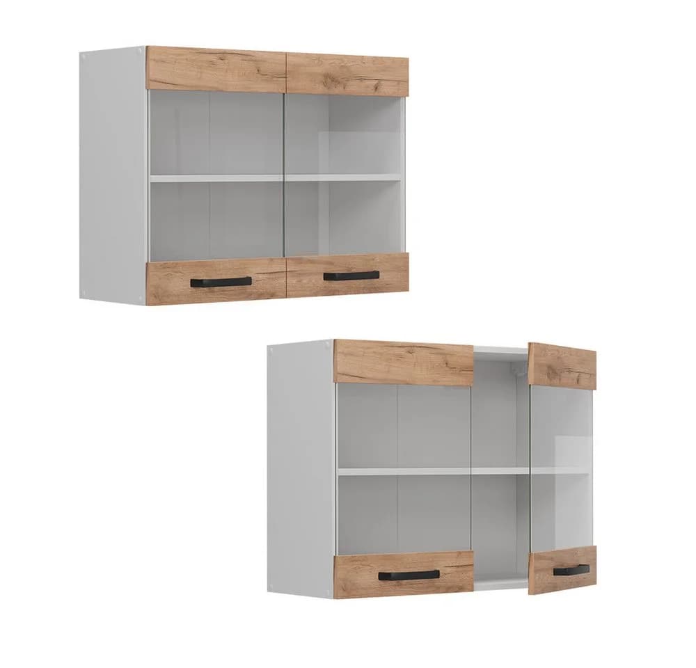Vicco Glashängeschrank R-Line Goldkraft Eiche/Weiß - Bild 5