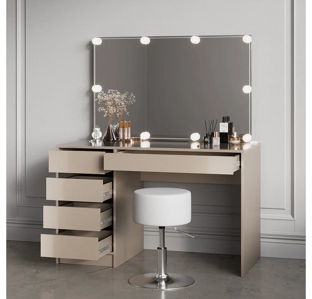 Livinity® Schminktisch Imola Greige 120 cm mit Spiegel - Bild 5