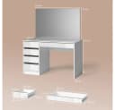 Livinity® Schminktisch Imola Weiß/Gold 120 cm mit Spiegel Bild 3