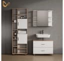 Livinity® Waschbeckenunterschrank Eisak Weiß/Sonoma 80 x 60.8 cm Bild 1