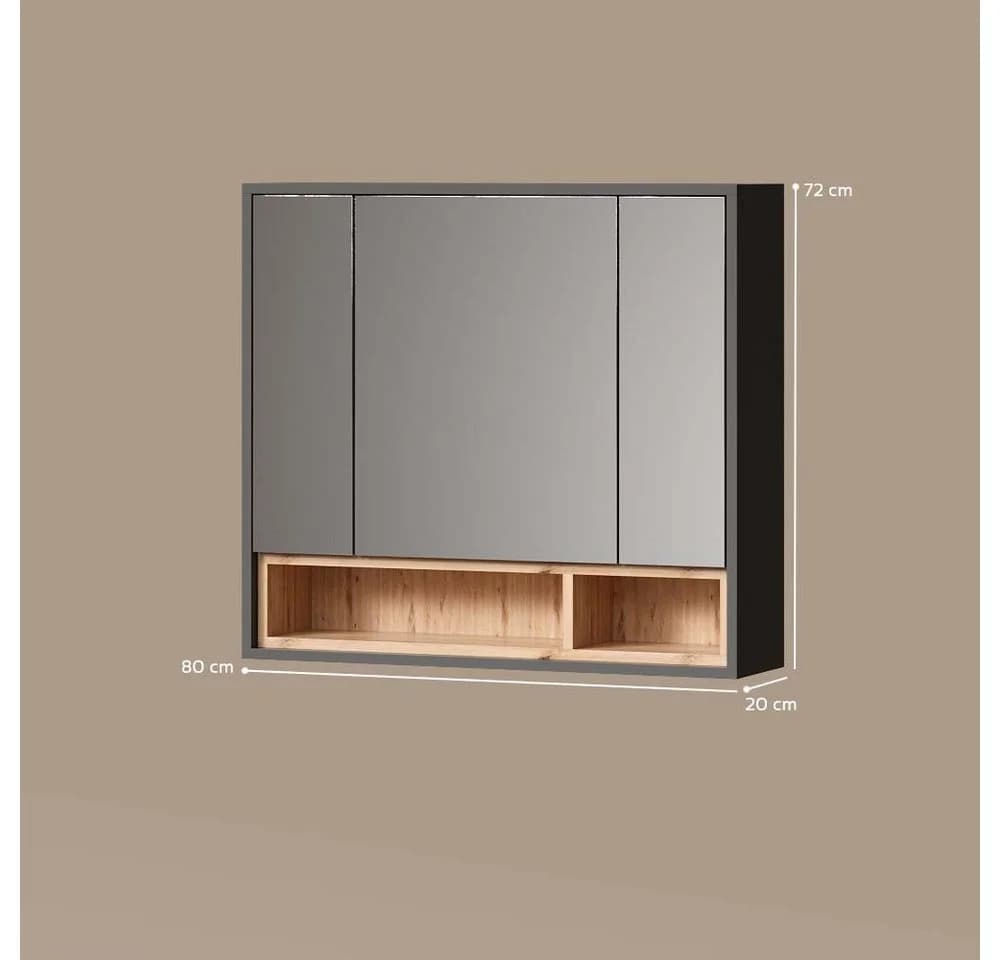 Livinity® Badezimmerspiegelschrank Temo Anthrazit - Bild 3
