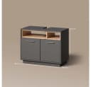 Moderner Waschbeckenunterschrank aus Spanplatte in Anthrazit Bild 3