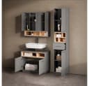 Moderner Waschbeckenunterschrank aus Spanplatte in Anthrazit Bild 5